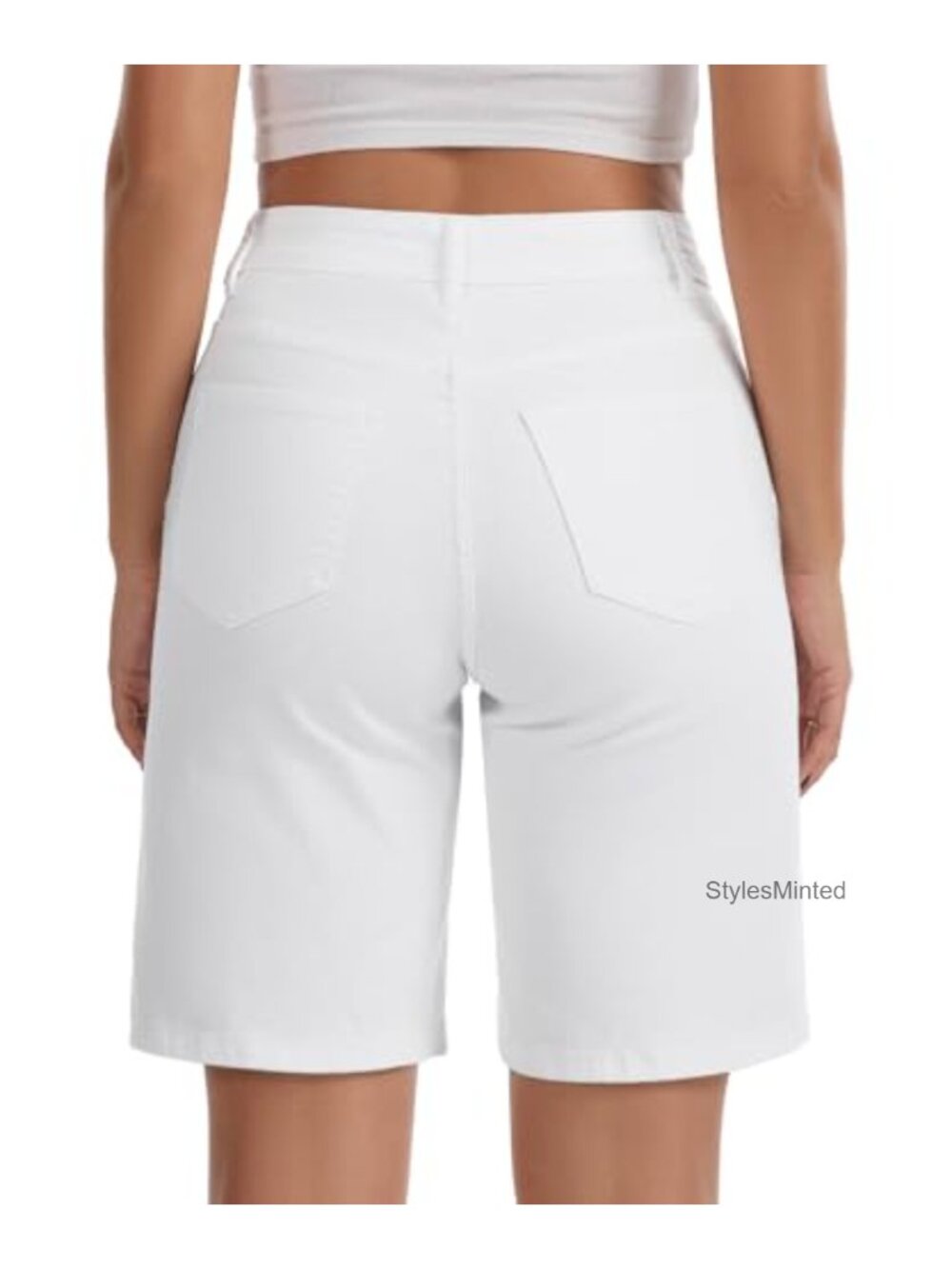 High Waisted Denim Shorts for Women Casual Summer Stretchy Jean Shorts Workwear - Picture 4 of 4